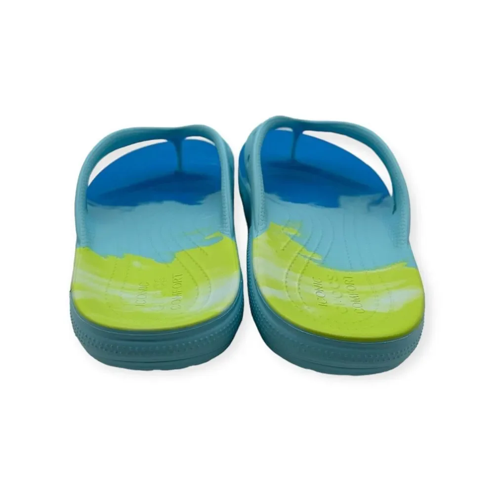 Crocs Ombre Slides Thong Sandals‎ Slipper Artic Blue Green Unisex Men's Size 13